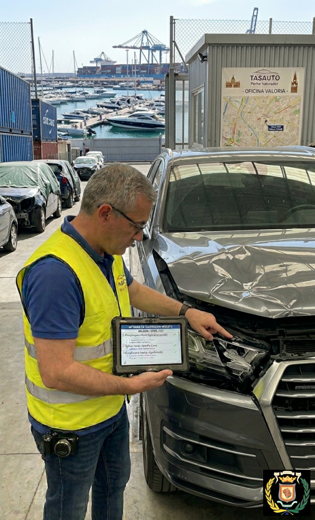 Perito Valoración de Automóviles e Identificación de Daños realizando sus labores