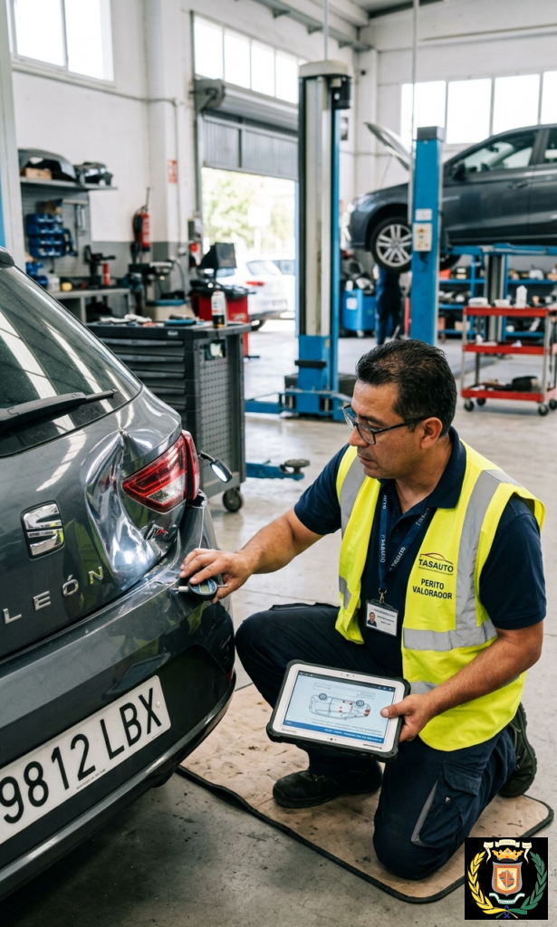 Perito Valoración de Automóviles e Identificación de Daños realizando sus labores
